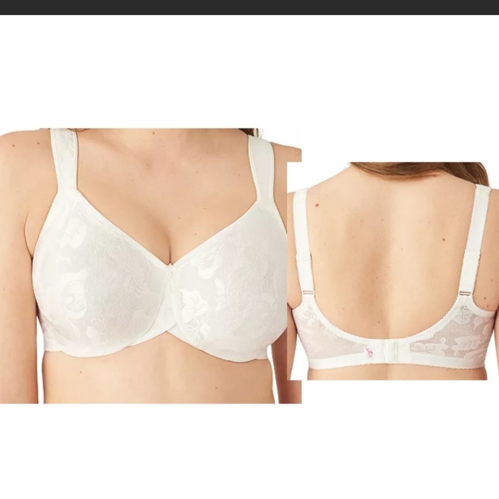 Wacoal white underwire “The Awareness Bra” 40DD. Wide padded straps for comfort.